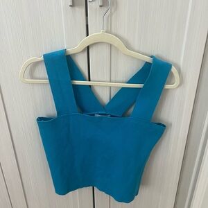 525 America Blue Backless Crop Tank Top